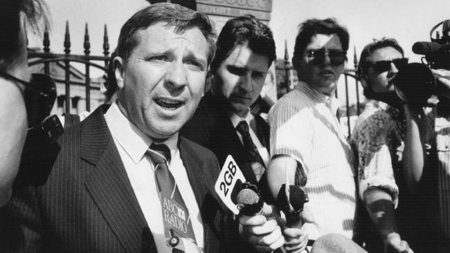 Detective Sergeant Dennis O’Toole outside the Supreme Court at Darlinghurst on November 29, 1991. Picture: Jayne Russell