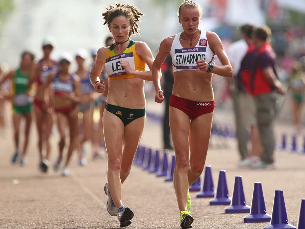 London Olympics 2012 - Women's 20km Race Walk in London. Australia's Beki Lee in action.