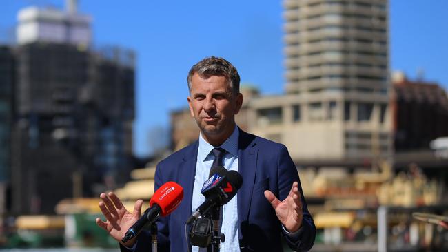 Transport and Roads Minister Andrew Constance speaks to the media during a press conference in Sydney. Picture: NCA NewsWire / Steven Saphore