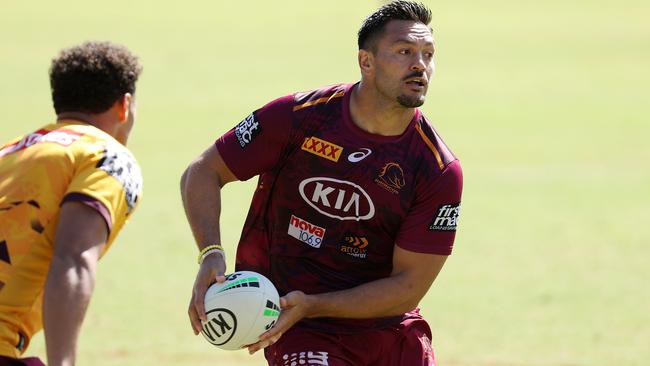 Glenn at Broncos training following his announcement. Picture: Liam Kidston