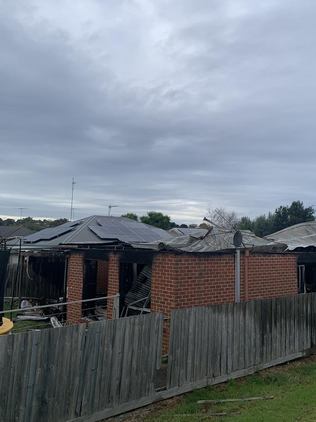 A Leopold home was gutted by fire. Picture: Lucy Crock