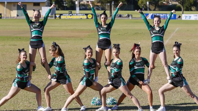 Some of the less-than-spectacular choreography from Going for Gold. Nothing says cheerleading like an empty Aussie Rules footy oval.