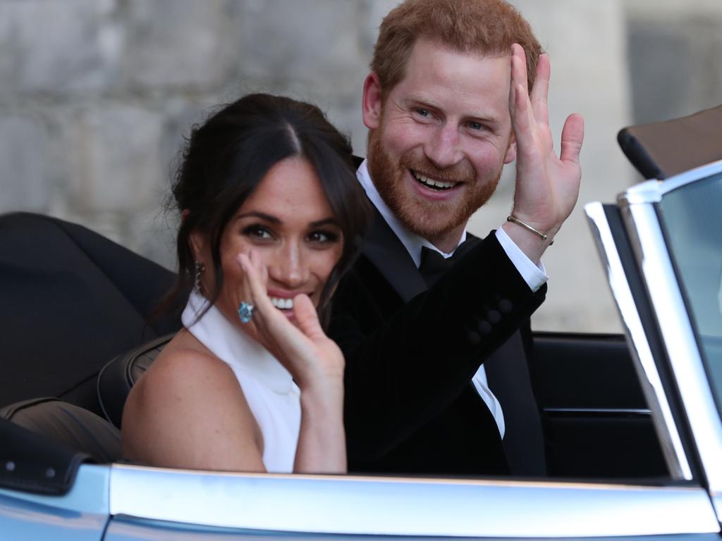 The Duke and Duchess of Sussex on their wedding day in May 2018. Picture: Steve Parsons – WPA Pool/Getty Images