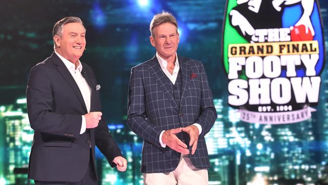 Eddie McGuire hasn’t been able to stop The Footy Show’s downward spiral. Picture: Channel 9