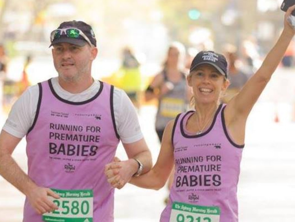 Ash and Sophie running in the 2015 half marathon. Picture: Supplied/Sophie Smith