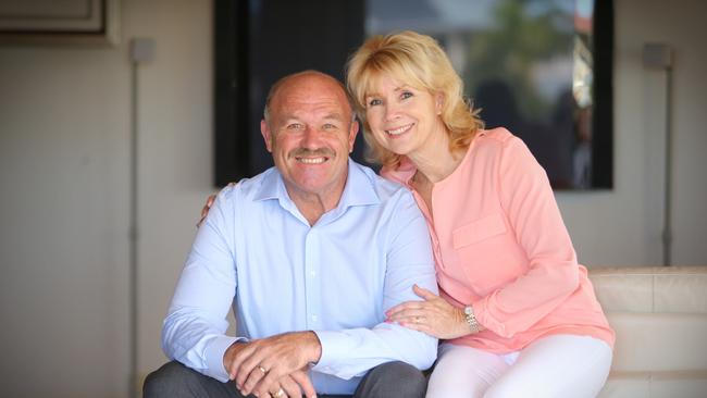 SUNDAY MAIL ONLY .......Wally Lewis and wife Jacqueline at home at Birkdale pic Jamie Hanson