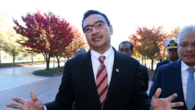 Malaysian Foreign Minister Hishammuddin Hussein at Parliament House in Canberra in 2014.