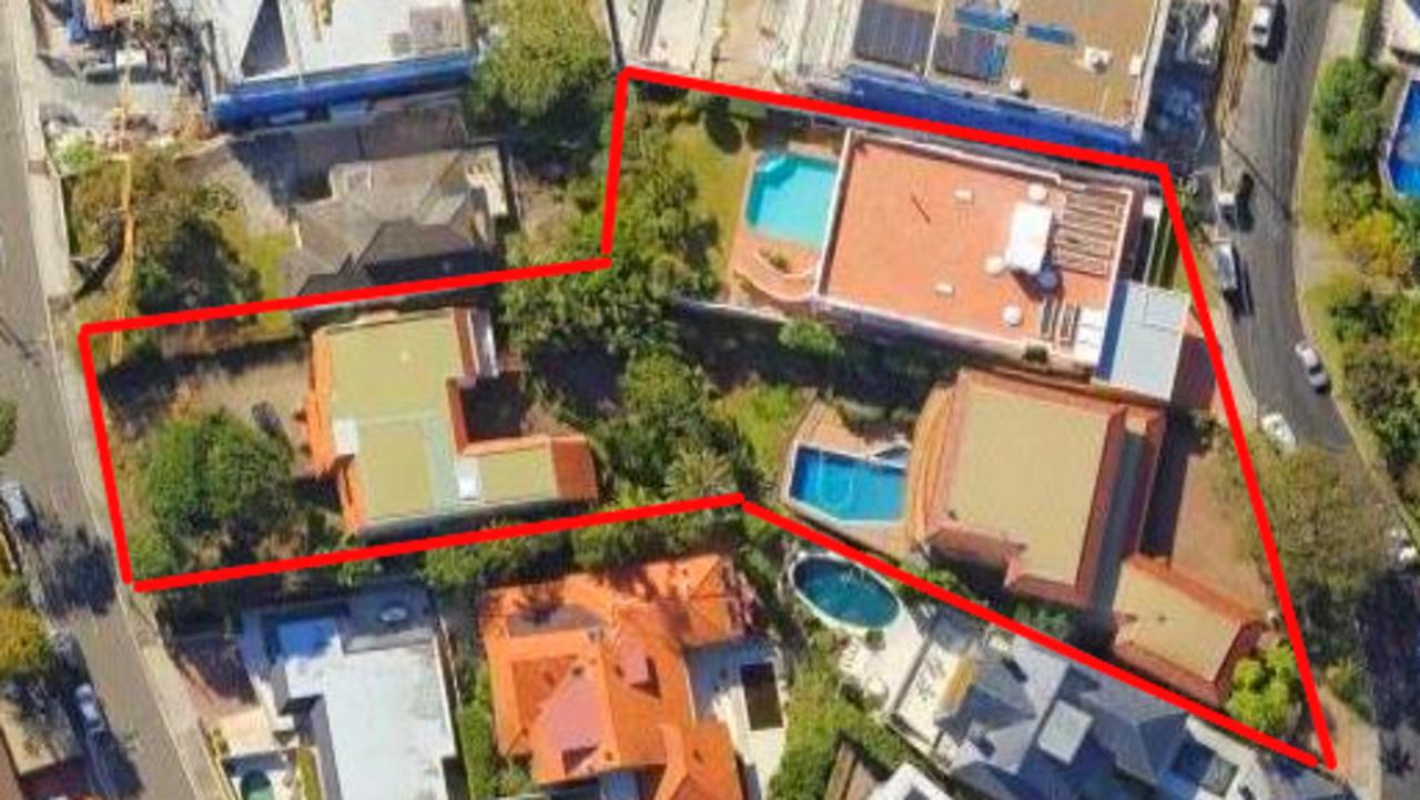 The couple have just purchased another property, with three of their four houses sitting right next to each other. Picture: Google Maps