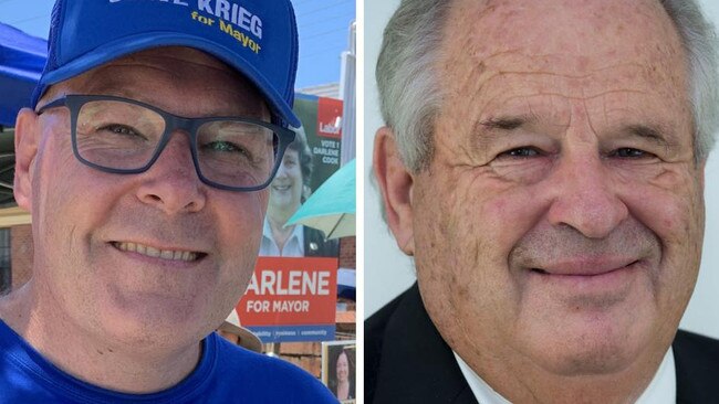 Lismore City Council mayor Steve Krieg and newly-elected deputy mayor Peter Colby.