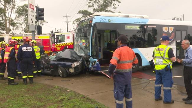 Upon arrival paramedics treated 5 patients including a 14 year old boy and a woman believed to be in her 40s who were on the bus. Pictures by TNV