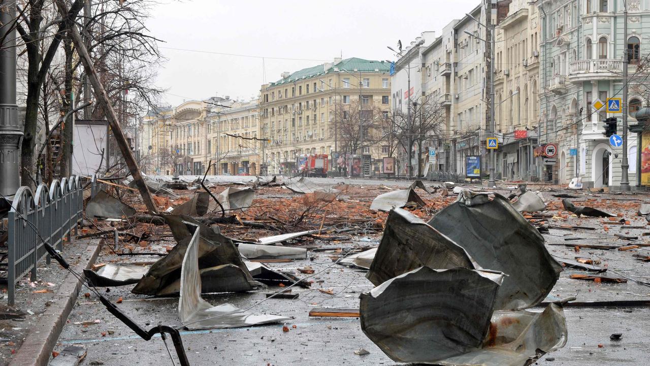 Russian forces have wrecked havoc in cities like Kharkiv in Ukraine but have not broken the spirit of the people. Picture: Sergey Bobok/AFP