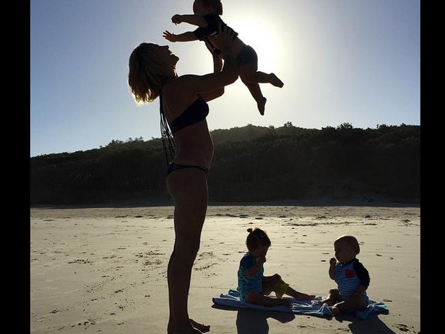 Elsa Pataky with her three children. Picture: Elsa Pataky/Instagram