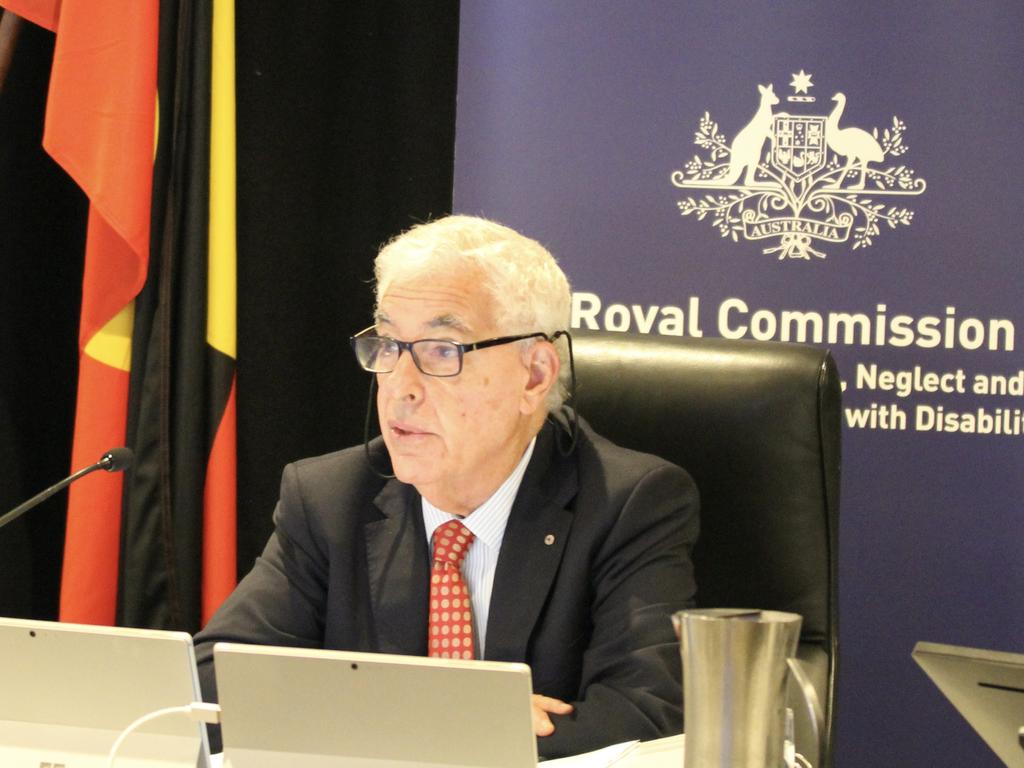 Chair Ronald Sackville suggested Afford put its image first. Picture: Disability royal commission
