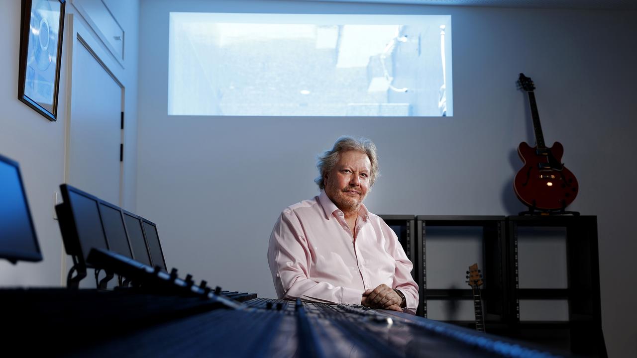 Richard White is the founder and major shareholder of Wisetech Global, a logistics software business worth $17bn. Pictured in his recording studio in his Bexley home, electric guitars are one of his passions. Picture: Jonathan Ng