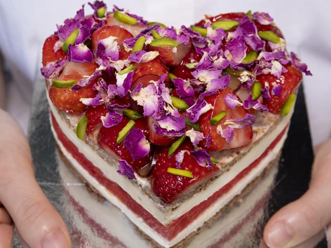 Black Star Pastry’s Strawberry Watermelon heart-shaped cake. Picture: Jenifer Jagielski