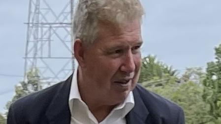 Daryl Peter Young (left) speaks with his lawyer outside Kempsey Local Court on Wednesday, November 20, 2024.