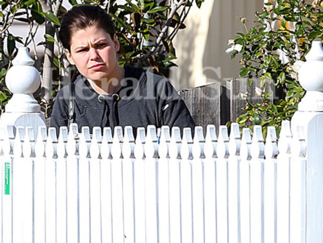 Belle Gibson outside her Northcote home. Picture: Ian Currie