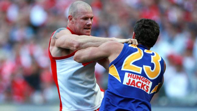 Barry Hall gets aggro during his time with Sydney.