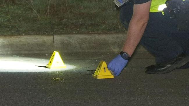 Police gather evidence after the stabbing at Oaklands Park. Picture: 7NEWS Adelaide