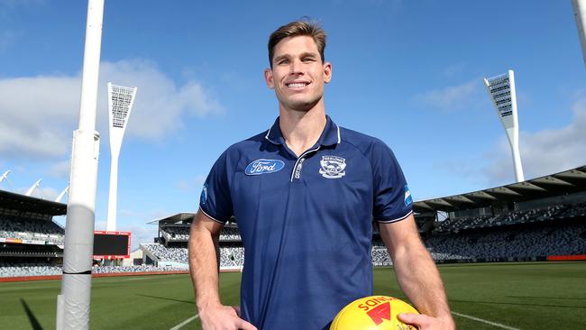 Geelong’s Tom Hawkins booted five goals against the Swans last week. Picture: Glenn Ferguson