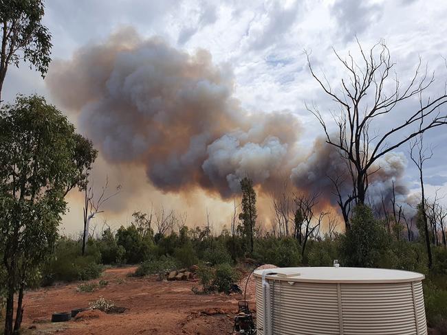 Queensland was hit by a number of deadly spring bushfires in 2023, including this one near Millmerran. Picture: Supplied