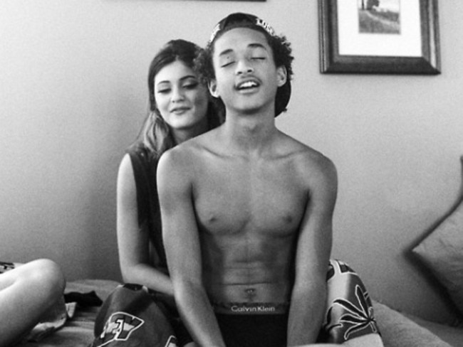 Not just snakes: Jaden Smith also lets Kylie Jenner into his room.