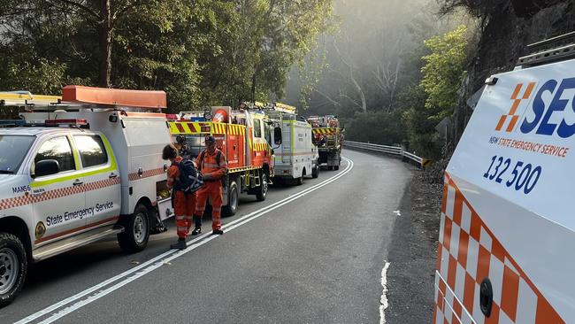 Galston Gorge is closed while the search continues. Pictures: NSW SES Manly Unit Facebook