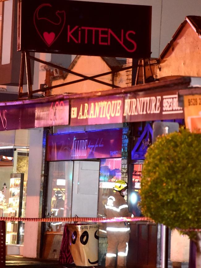 The aftermath at the Kittens strip club. Picture: Nicole Garmston