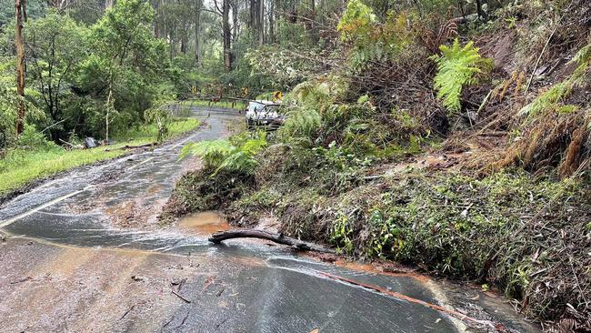 A landslide shuts Walhalla Rd. Picture: Walhalla Facebook