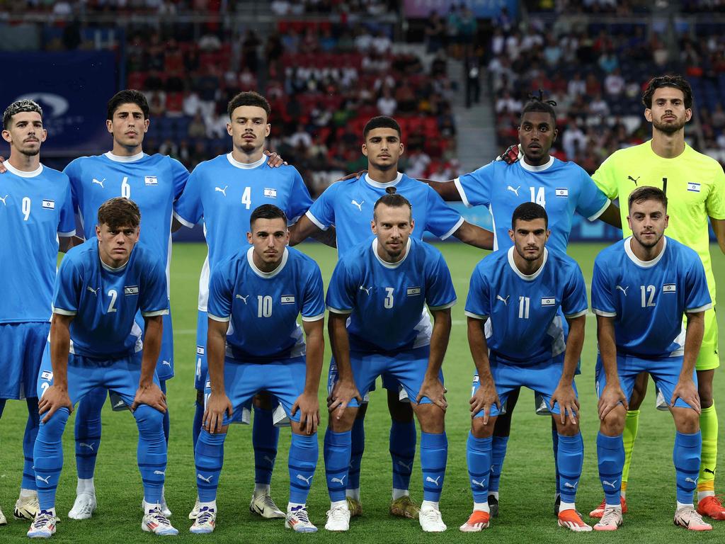 Israel's players pose for a team picture before their match against Mali. Picture: AFP