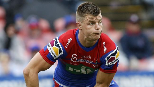 Jayden Brailey of the Knights during the Round One NRL match between Newcastle Knights and New Zealand Warriors at McDonald Jones Stadium in Newcastle, Saturday, March 14, 2020. (AAP Image/Darren Pateman) NO ARCHIVING, EDITORIAL USE ONLY