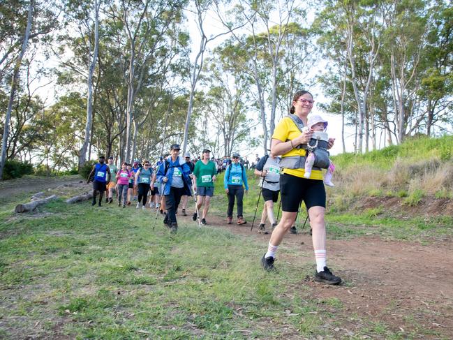 Narelle Jordan and daughter, Nyla-Reh Baldwin, take part in the 5km Hike for Homeless. The Base Services, Hike for Homeless held at Jubilee Park. October 19th, 2024