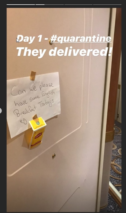 Passengers on board the ship have been asking for supplies to be sent to their room. Picture: Instagram