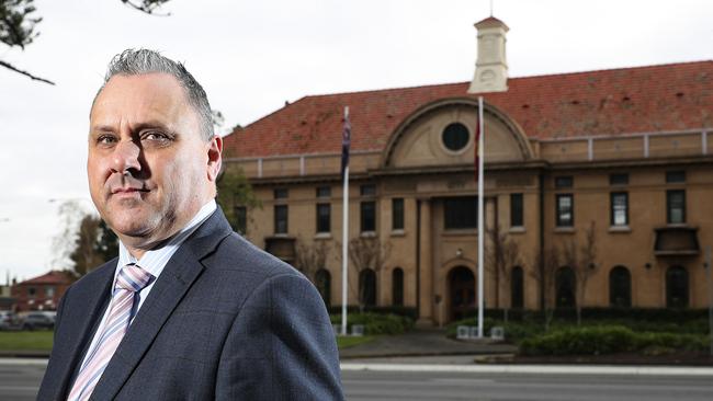 Former Burnside CEO Paul Deb outside the council’s chambers in 2020. Picture: Sarah Reed