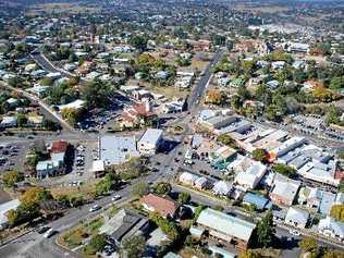 Aerial photograph of Gympie city showing the area around Fiveways at the intersection of Mary, Mellor and Lawrence Sts and Calton and Caledonian Hills. Picture: contributed
