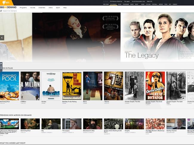 A screen shot of the new interface of SBS On Demand which launches on June 29, 2015