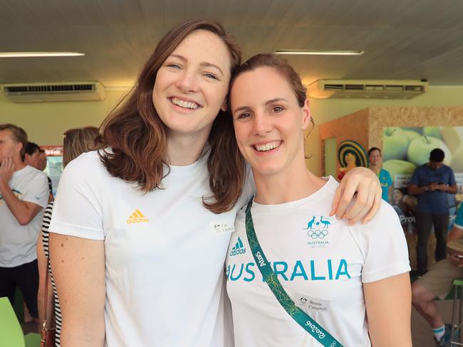 Aussie swimmers Cate Campbell and Bronte Campbell. Picture: Alex Coppel