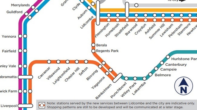 Option Three for The Sydney Metro Southwest Line:. Picture: Transport for NSW