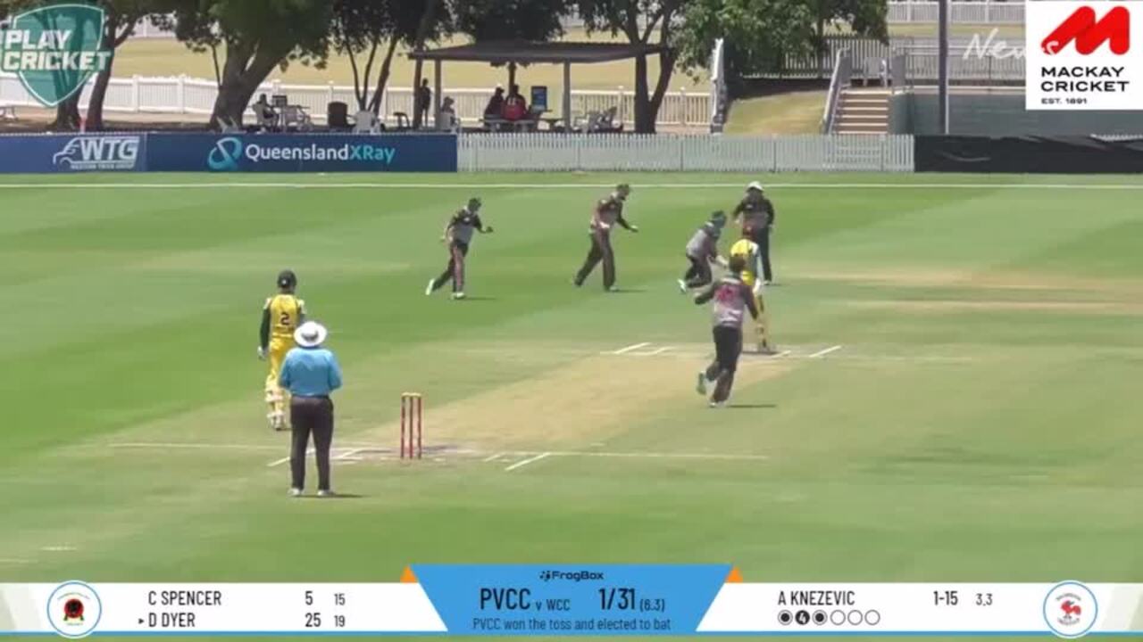 Watch Mackay cricketer Sam Vassallo's screamer against Pioneer Valley