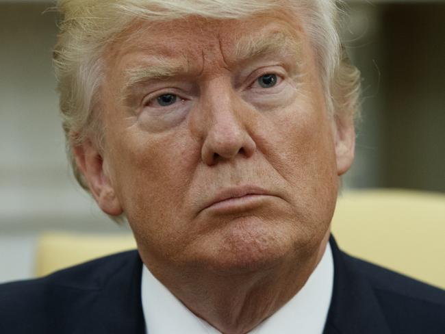 President Donald Trump listens during a meeting with Ukrainian President Petro Poroshenko in the Oval Office of the White House, Tuesday, June 20, 2017, in Washington. (AP Photo/Evan Vucci)