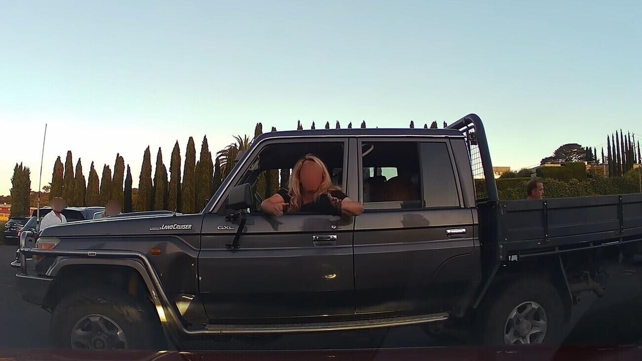 The pair in the LandCruiser were irate about alleged speeding. Picture: Dash Cam Owners Australia