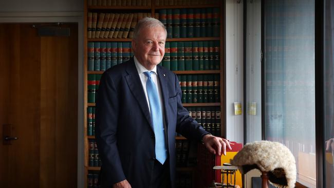 Former NSW Chief Justice Tom Bathurst pictured in his office at the Supreme Court in Sydney. Picture: Toby Zerna