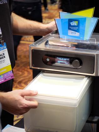 4/01/2016: PicoBrew automatic beer brewer at the CES global consumer electronics and consumer technology tradeshow in Las Vegas, Nevada. Photo: James Tindale/The Australian