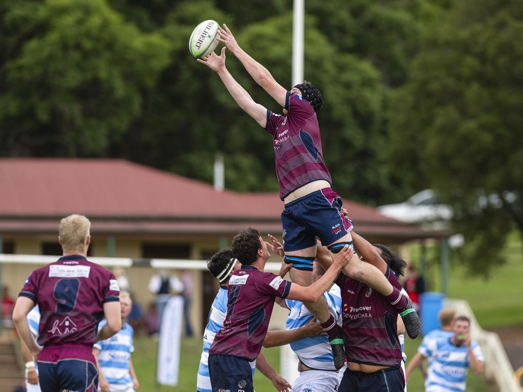 Peter Welsh wins the ball for Toowoomba Bears. Picture: Kevin Farmer