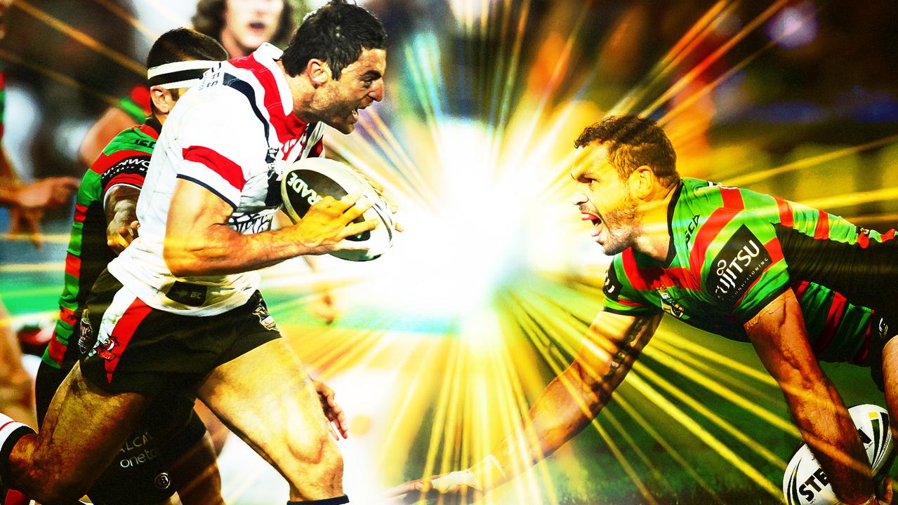 Anthony Minichiello and Greg Inglis have been part of many iconic battles between the Roosters and the Rabbitohs.