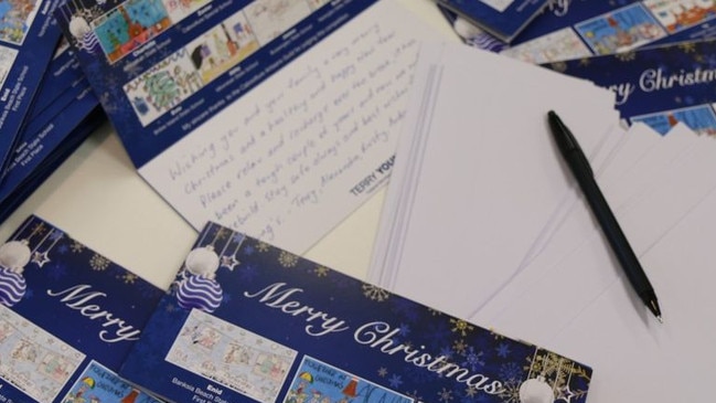 Handwriting new Christmas cards. Picture: Terry Young MP/Facebook