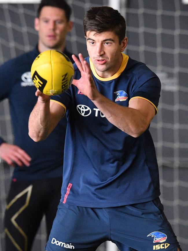 Patrick Wilson ahead of his AFL debut earlier this season. Picture: AAP Image/David Mariuz