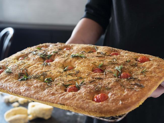 The fresh focaccia at Elva. Picture: Guy Adamson