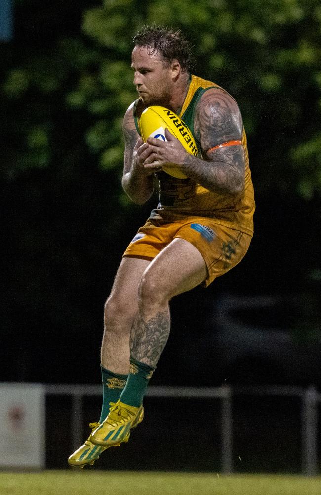 Jack Landt playing for the St Mary's in the 2024-25 NTFL season. Picture: Tymunna Clements / AFLNT Media