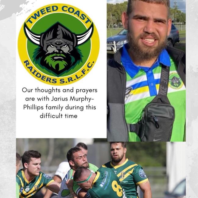 Tweed Coast Raiders SRLFC posted this tribute to Jarius Murphy-Phillips. Picture: Tweed Coast Raiders SRLFC/Facebook